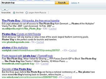 Yahoo!    The Pirate Bay