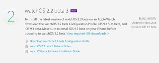   watchOS 2.2 beta 3  Apple Watch