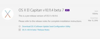   OS X El Capitan 10.11.4 beta 7     