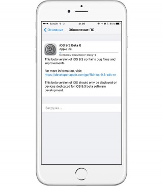 Apple  iOS 9.3 beta 6      