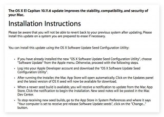 OS X El Capitan 10.11.6 beta 3   