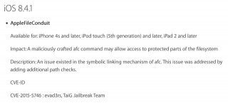 Apple    iOS 8.4.1   TaiG   