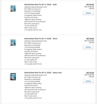 Apple    12,9- iPad Pro    $160
