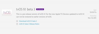 Apple  tvOS 9.1 beta 3   Apple TV