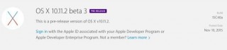   OS X El Capitan 10.11.2 beta 3  tvOS 9.1 beta 2  